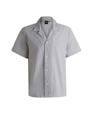 Men's Seersucker Fabric Regular-Fit Shirt