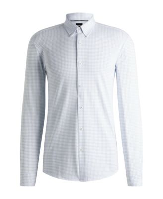Men's Printed Cotton Blend Slim-Fit Dress Shirt