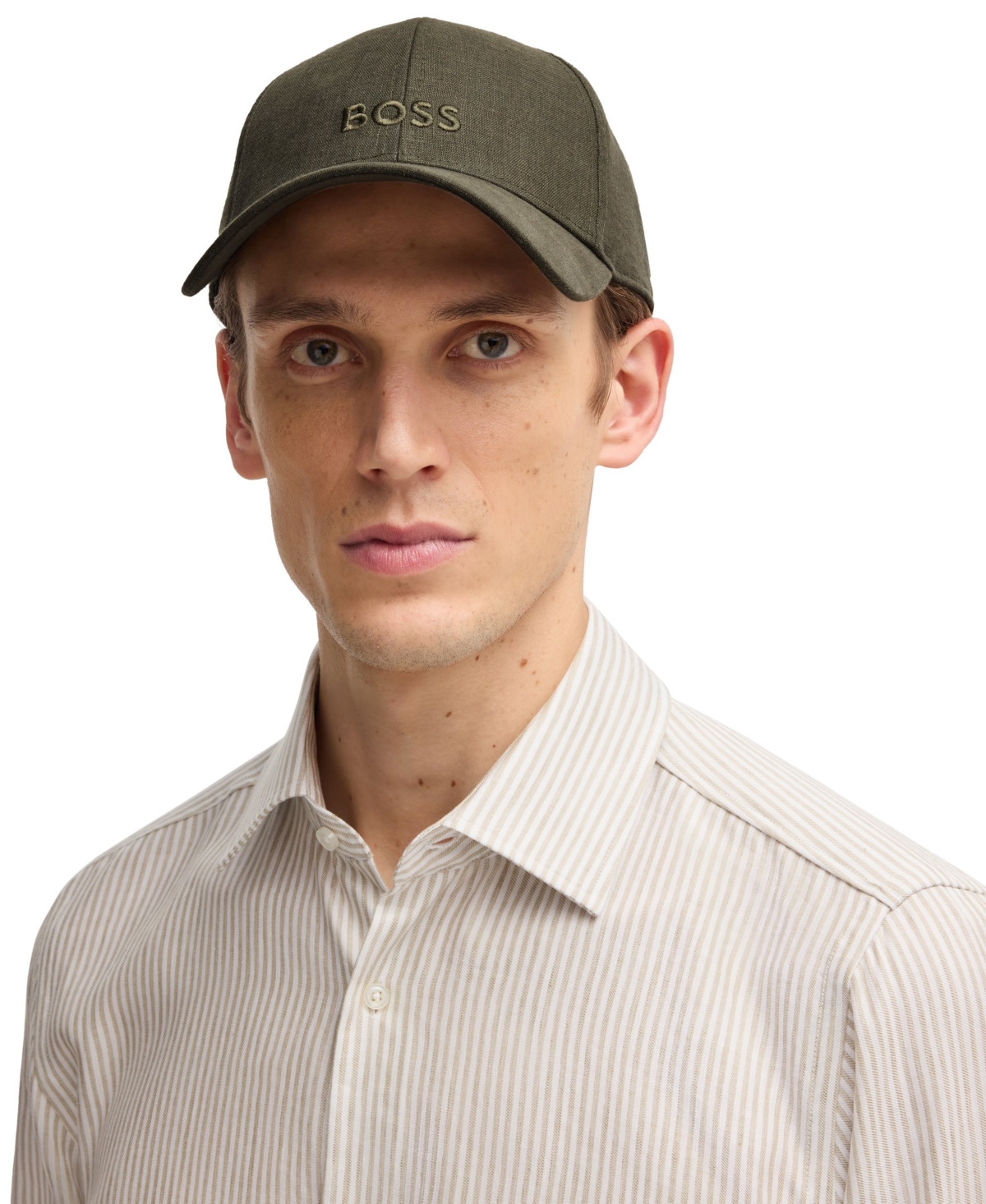 Boss by Hugo Boss Men's Embroidered Logo Linen Cap