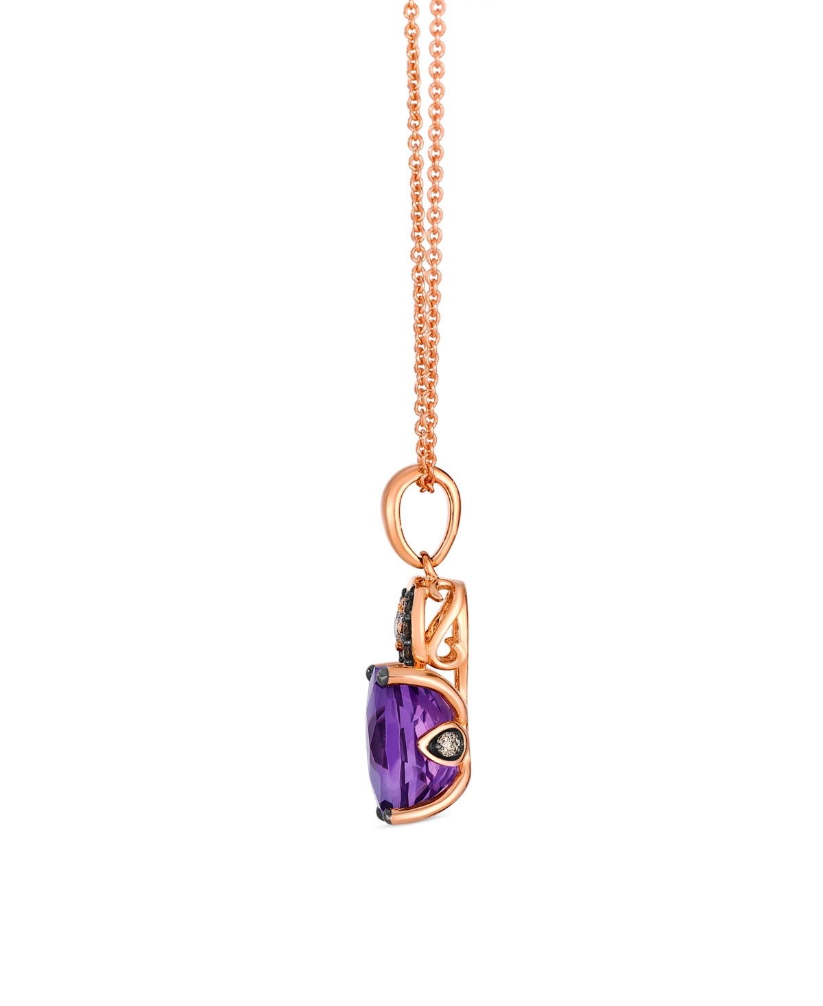 Le Vian Amethyst (1.90 Ct. T.w.), Vanilla And Chocolate Diamond Pendant Necklace (0.12 Ct. T.w.) In 14k Stra In Purple