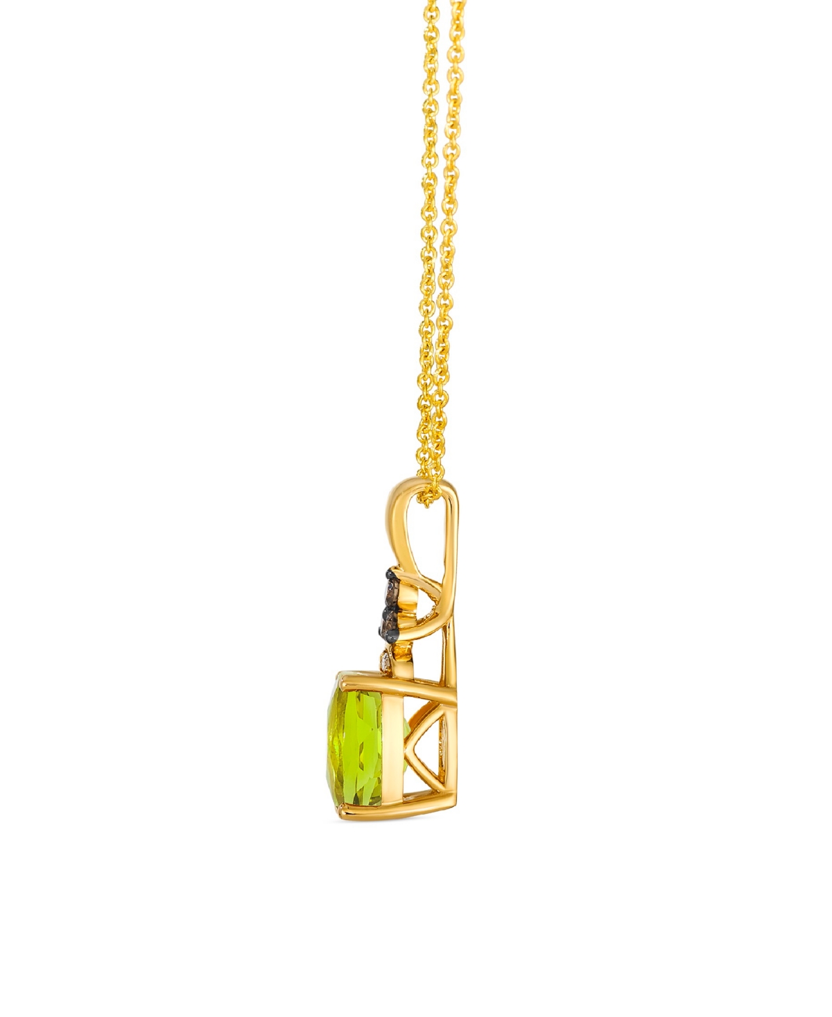 Le Vian Peridot (1.50 Ct. T.w.), Vanilla And Chocolate Diamonds Pendant Necklace (0.09 Ct. T.w.) In 14k Hone In Gold