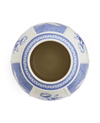 Blue Italian Flowers 10" Vase