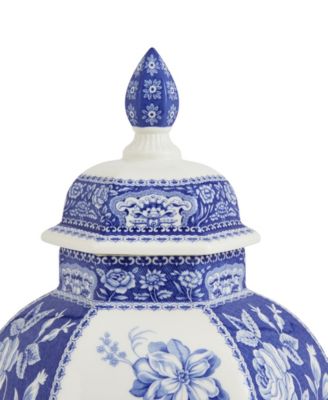 Blue Italian Floral Ginger Jar