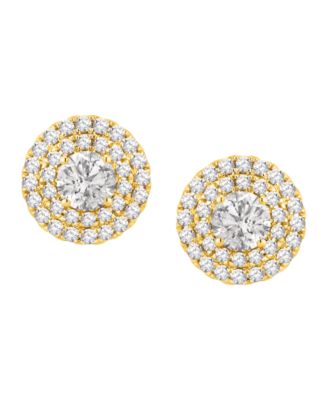 Diamond Halo Stud Earrings (1-1/3 ct. t.w.) in 14k Yellow Gold