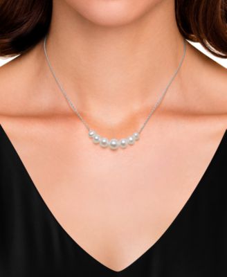 Cultured Freshwater Pearls (4-7mm) in Sterling Silver Necklace