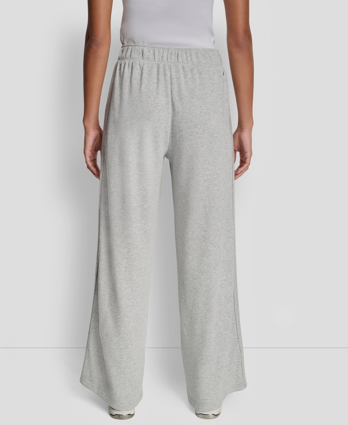 Dkny Jeans Petite Sequin Mid-rise Wide-leg Pants In White