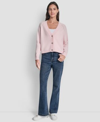 Petite Fully Fashioned Raglan V-Neck Cardigan