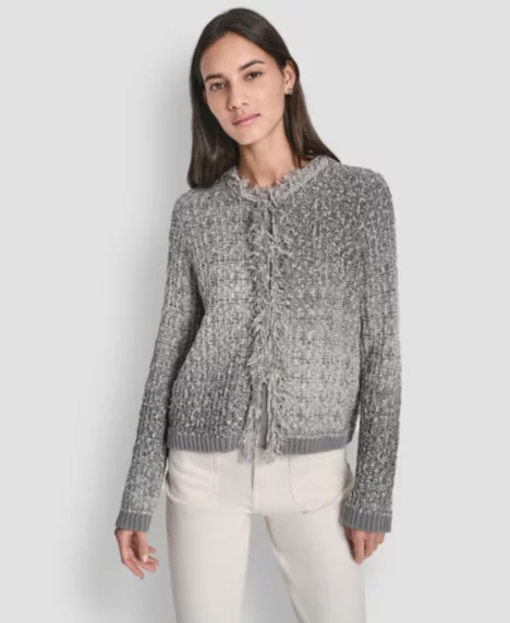 Petite Long-Sleeve Cardigan - Storm Gray Heather