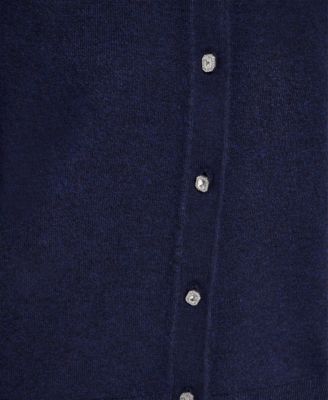 Petite Long-Sleeve Crew Neck Cardigan