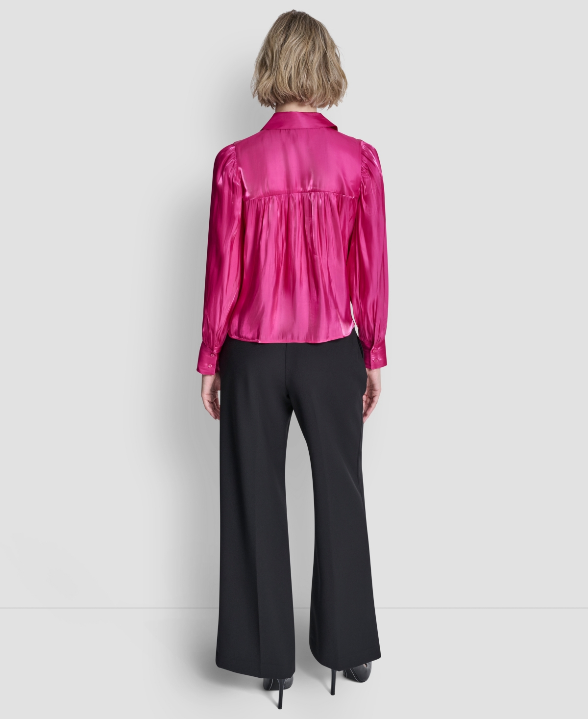 Dkny Petite Balloon-sleeve Blouse In Pink