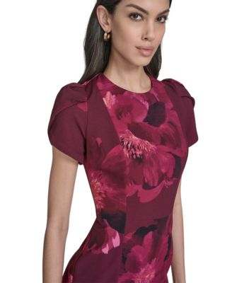 Women's Crew Neck Short-Sleeve Midi Dress