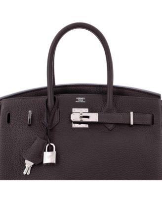 Birkin 30 Handbag Brown Togo with Palladium Hardware