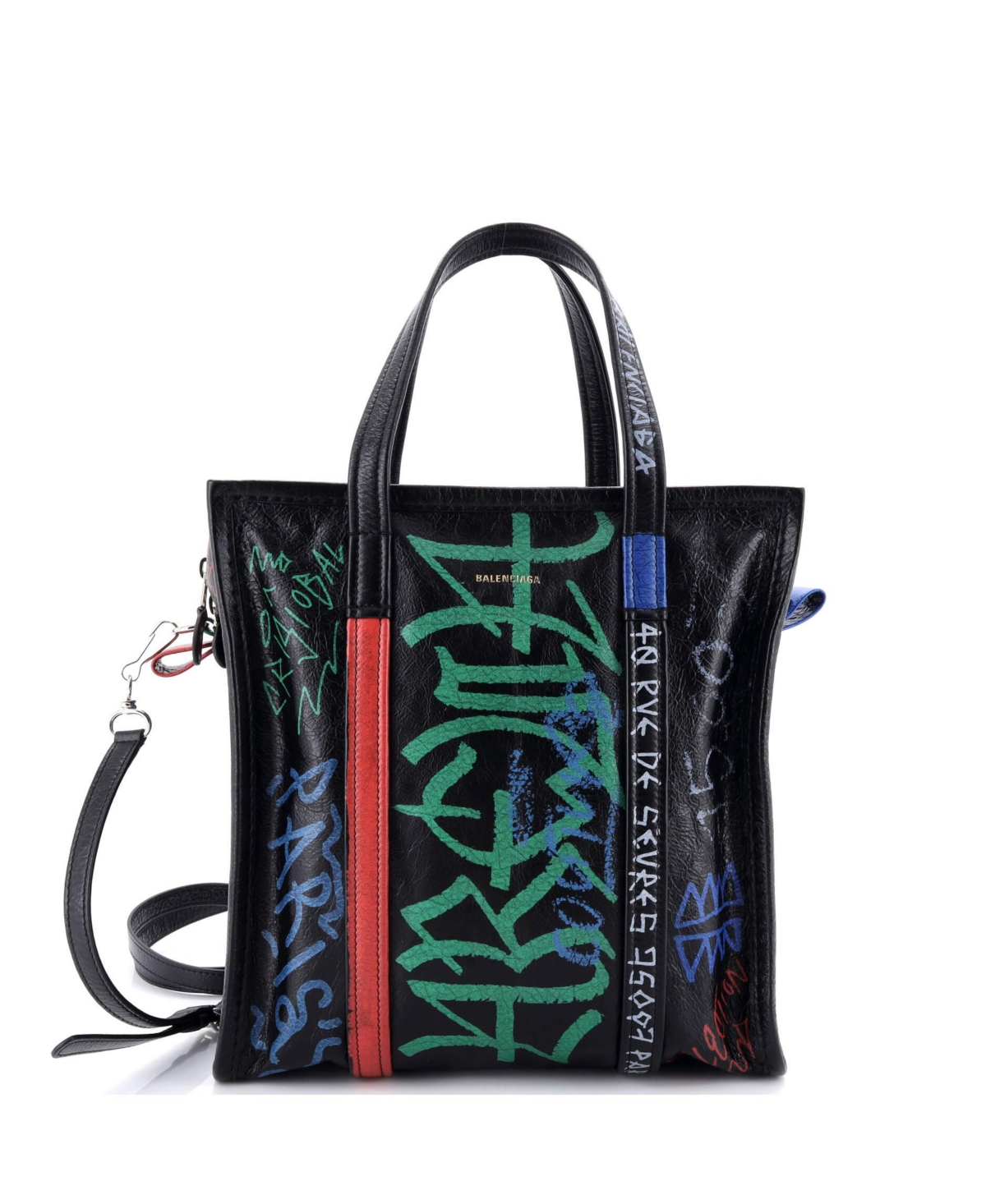 Pre-Owned Balenciaga Small Bazar Graffiti Convertible Tote Leather