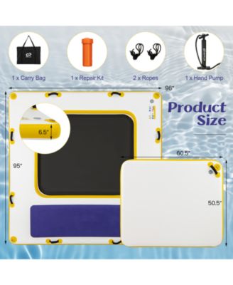 8 ft x 8 ft Inflatable Dock Platform with Mesh Swim Lounge