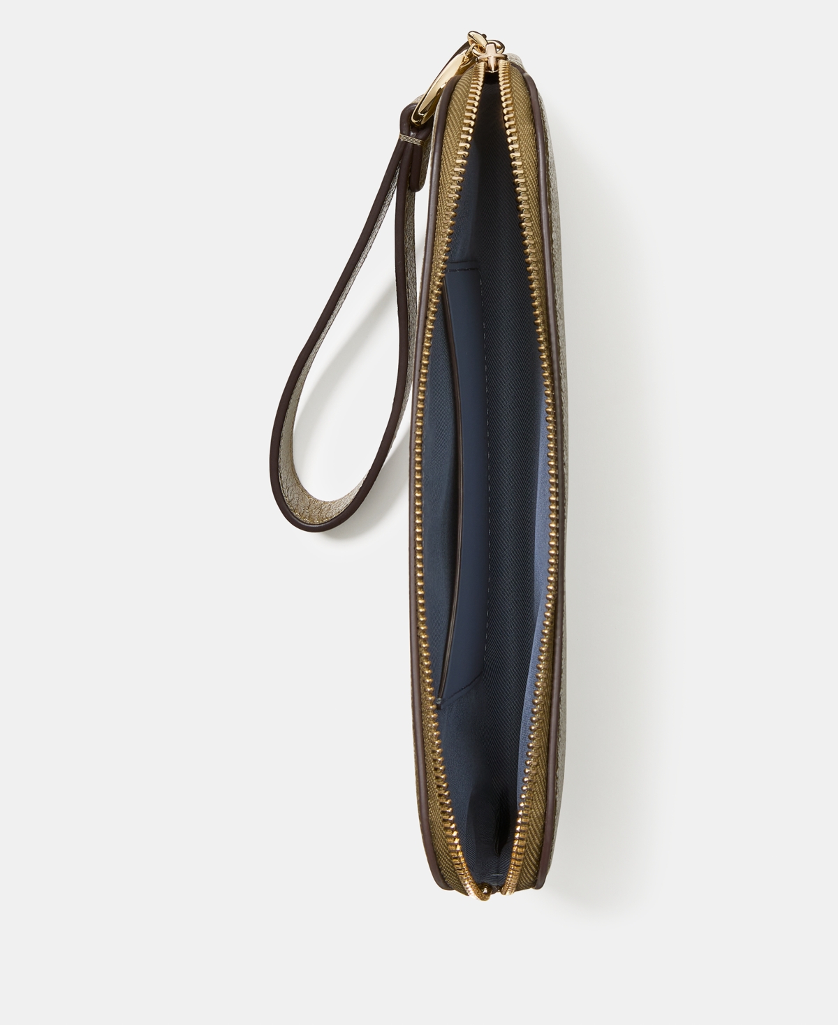 Kate Spade Halo Glazed Leather Wristlet In Green