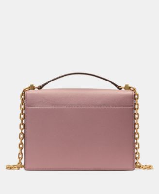 Deco Pebbled Leather Chain Small Shoulder Bag