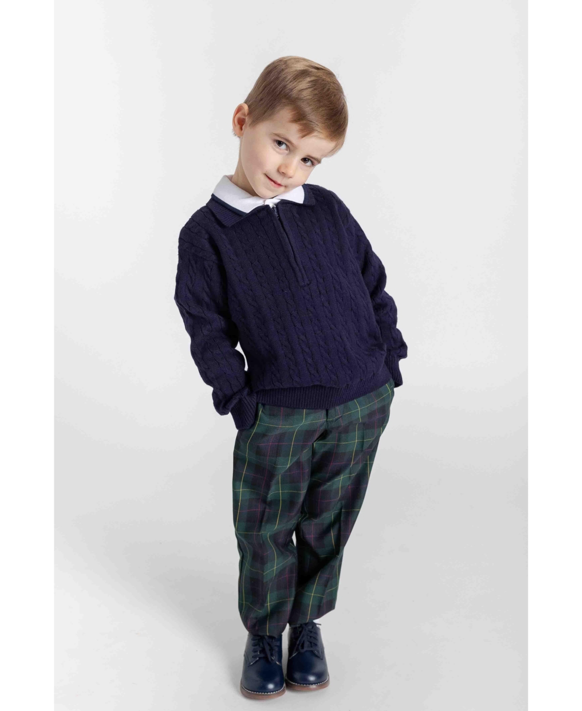 Florence Eiseman Toddler Boys Polo Cable Sweater
