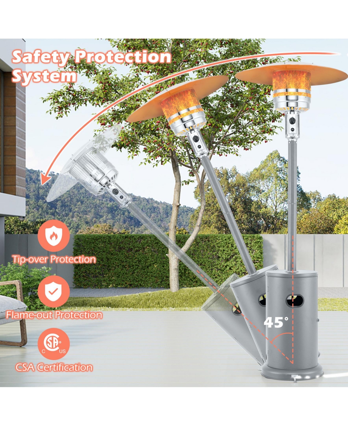 Sugift 50000 Btu Propane Patio Heater with Round Table Design