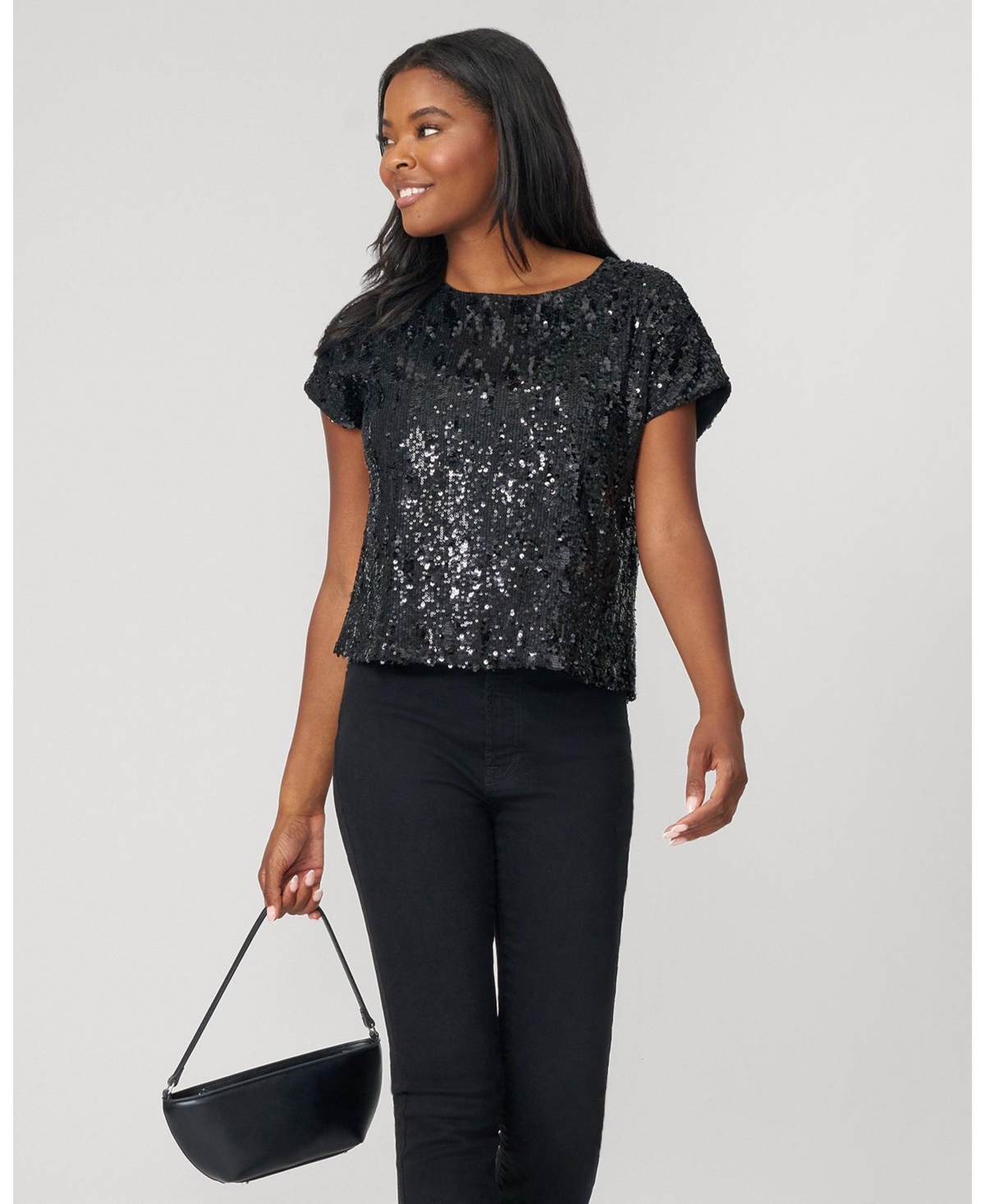 Cable & Gauge Women's Cluster Sequin Easy Tee