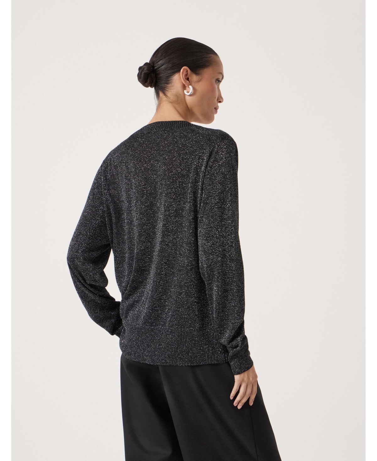 Hush Women's Gracey V Neck Metallic Jumper