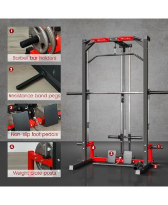 Smith Machine, Multi-Function Power Cage with Lat Pull Down System
