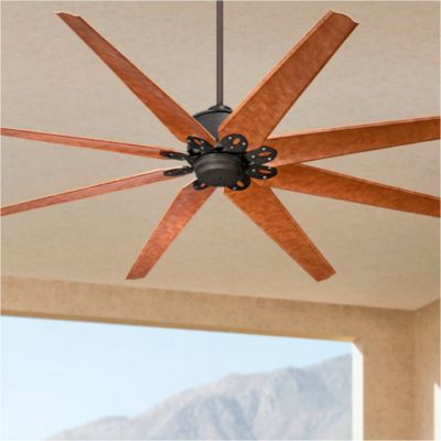 72" Predator Rustic Farmhouse Indoor Outdoor Ceiling Fan with Remote Control English Bronze Cherry Damp Rated for Patio Exterior Home