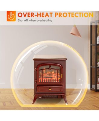 Freesding Electric Fireplace Heater with LED Log Flames,