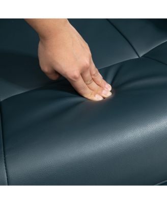 Single Piece  Faux Leather Manual Recliner with Swivel Wood Base