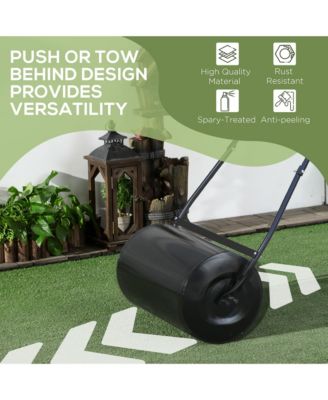 38L Heavy Duty Push/Tow Poly Lawn Roller, U-handle Garden Roller