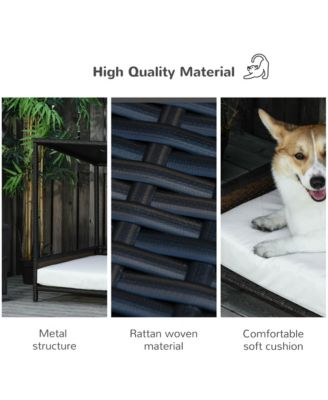 Dog Bed w/ Sloped Roof and Padded Mat, 33.5" L x 27.25" W x 33.5" H