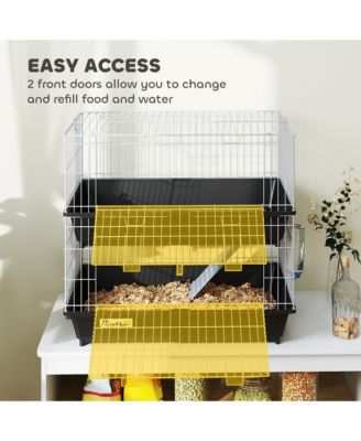 2-Tier Mouse Cage, Ferret Cage W/ Dish and Bottle, Ramp, 2 Doors