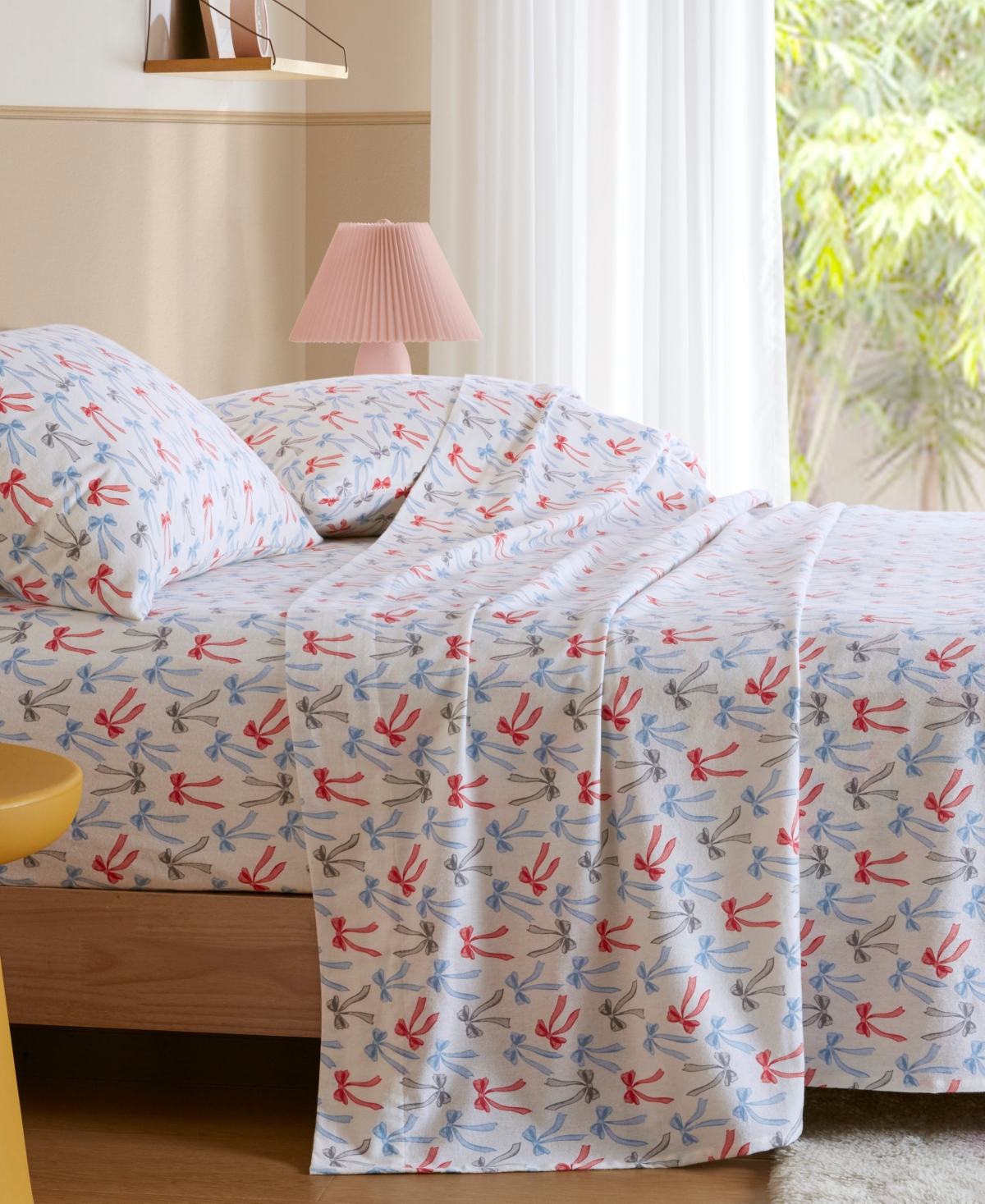 Intelligent Design Novelty Printed Flannel 3-pc. Sheet Set, Twin Xl In Pink