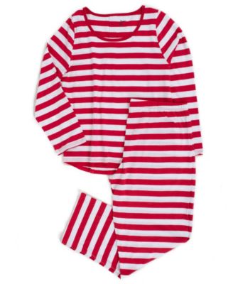 Women's Plus SizeTwo Piece Cotton Striped Holiday Pajamas