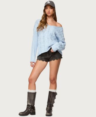 Women's Zarina Studded Faux Suede Shorts