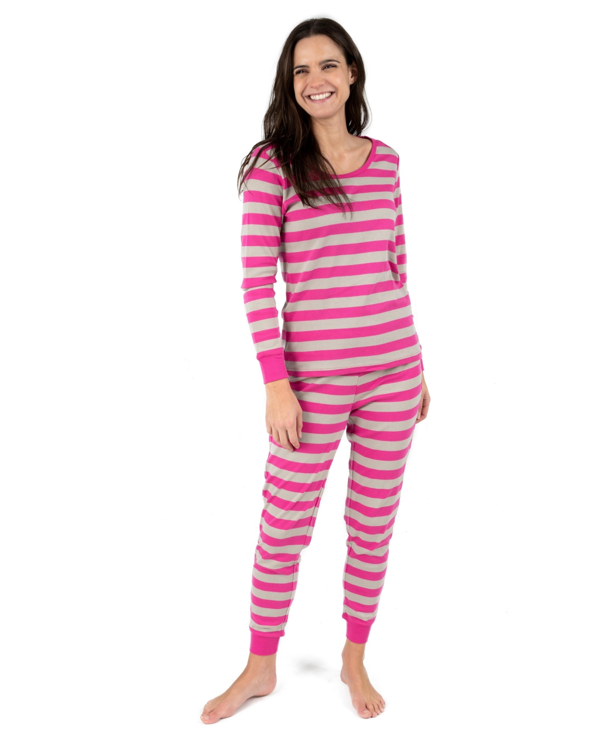Leveret Women's Two Piece Cotton Striped Holiday Pajamas