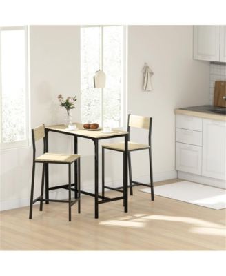 Counter Height Bar Table – 1 Pc, Wood & Metal, Footrest, Rectangular Dining Table