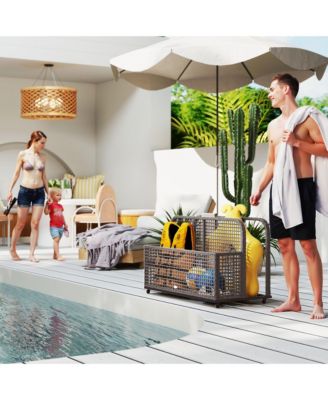 Pool Float Storage with Wheels, Pool Caddy, Dark