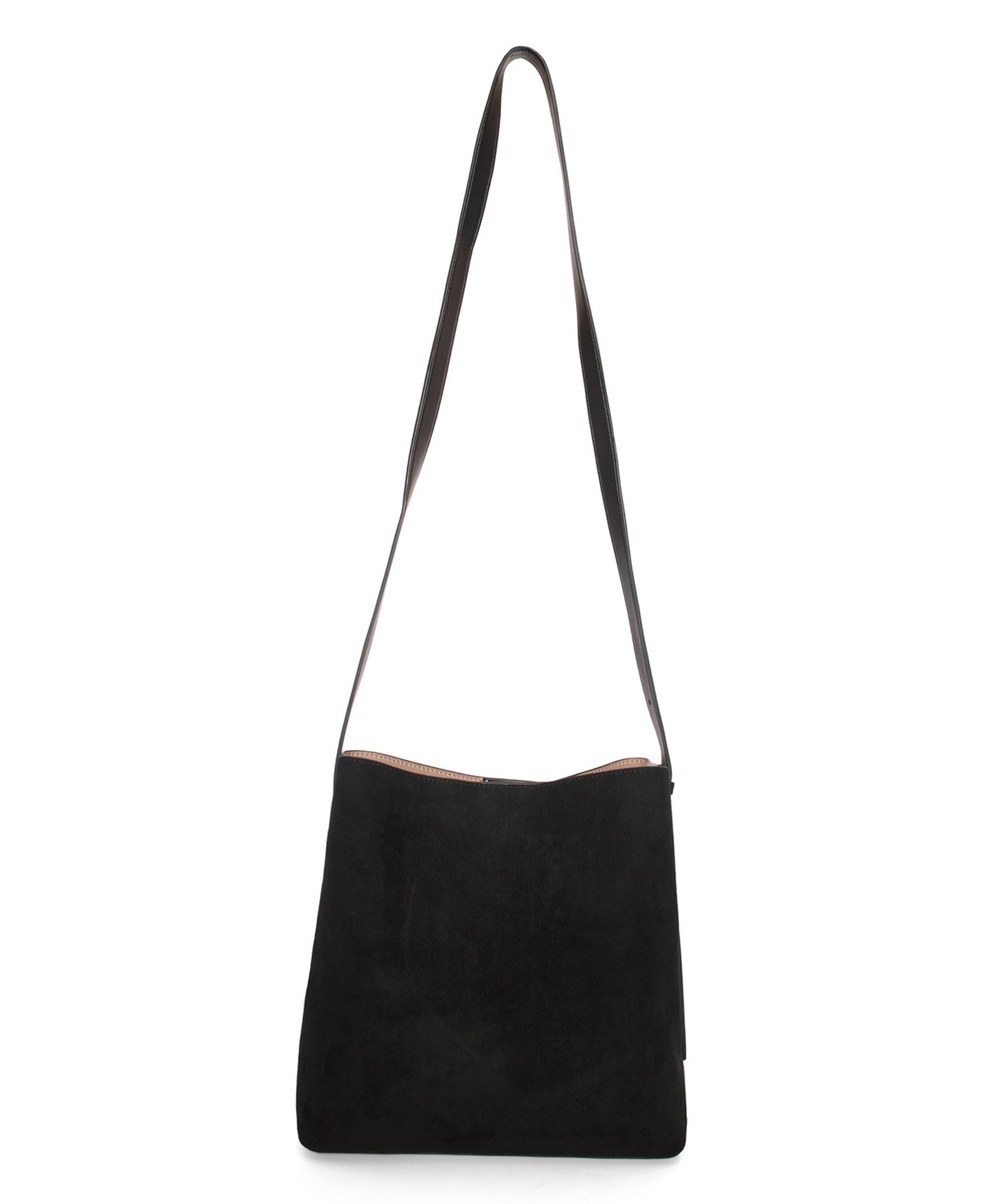 Like Dreams Midnight Quilted Suede Small Tote Bag In Black