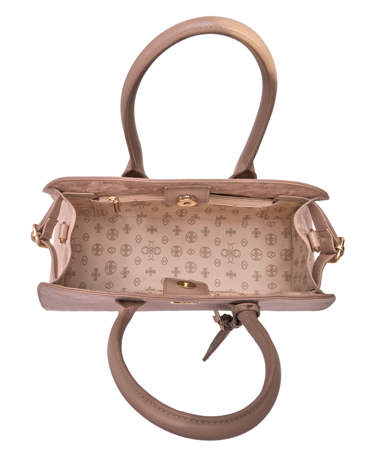 Like Dreams Aurora Top Handle Suede Tassel Medium Satchel Bag In Brown