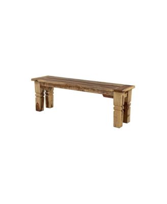 Taos Solid Sheesham Wood Dining Bench, Natural