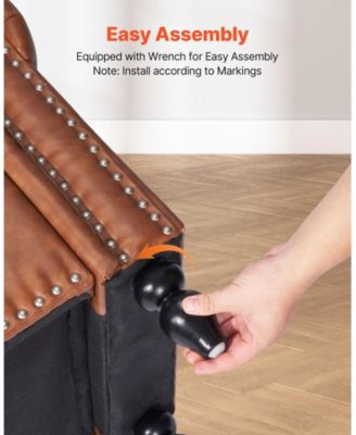 Upholstered Storage Bench with Tufted Seat and Wood Legs