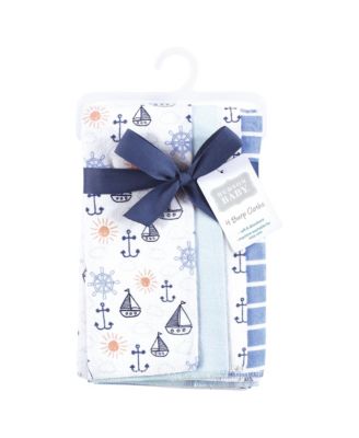 Cotton Flannel Burp Cloths 4-Pack, Sunshine And Sailboats