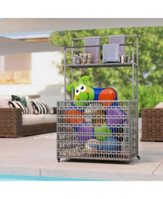 Rat Pool Float Storage Organizer, Pool Float Holder with Shelf