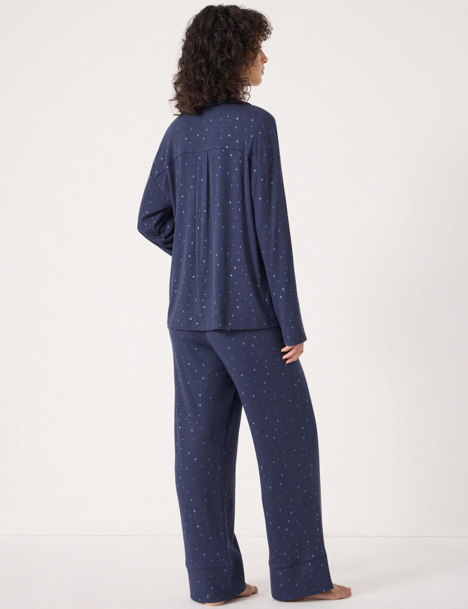 Women's Ribbed Modal Star Printed Pyjamas