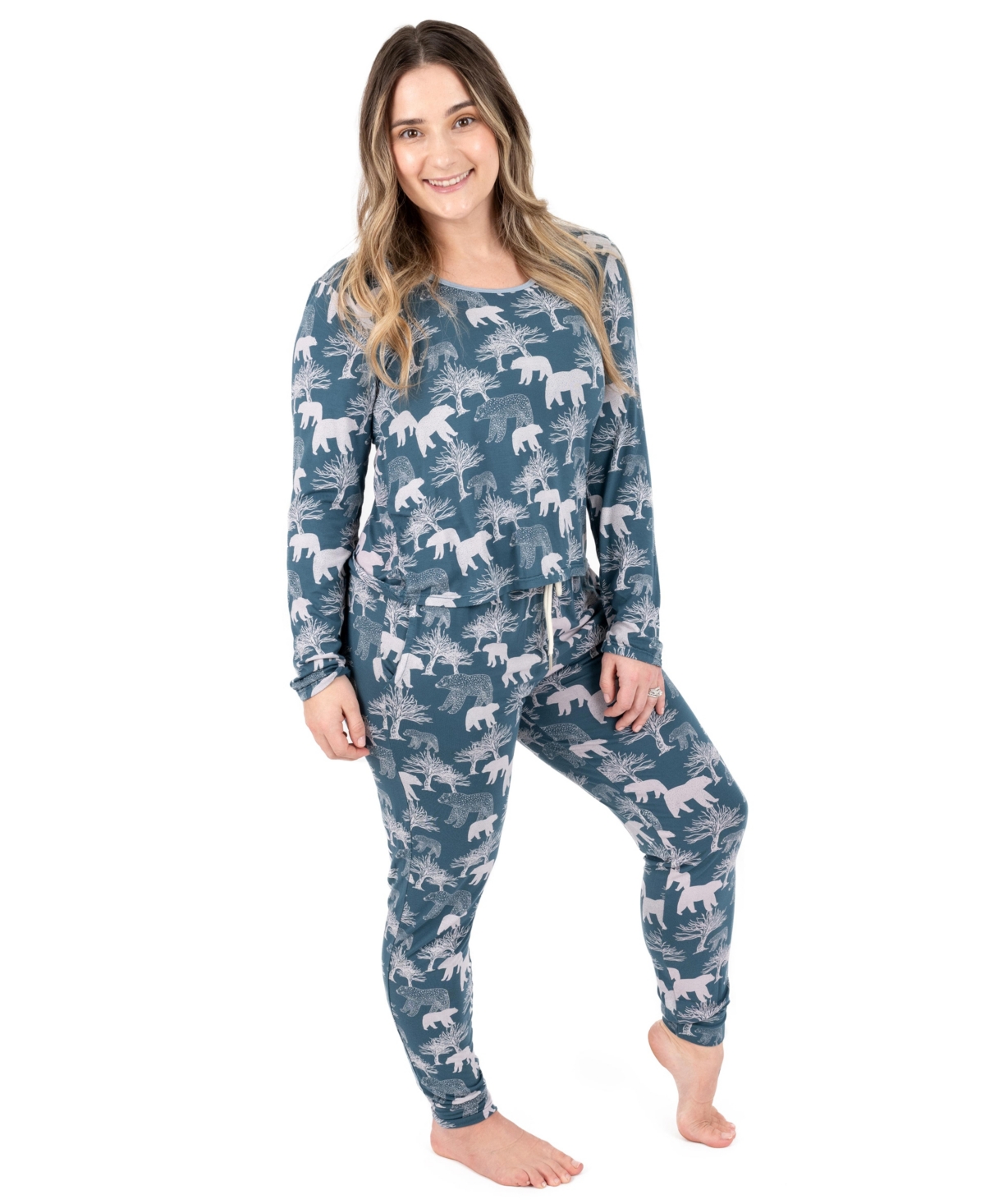 Leveret Women's Two Piece Viscose from Bamboo Holiday Pajamas