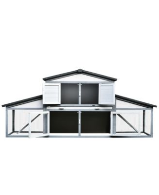 Large Rabbit Hutch, Outdoor Wooden Guinea Pig Cage,