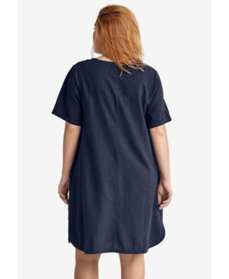 Women's Linen-Blend A-Line Dress