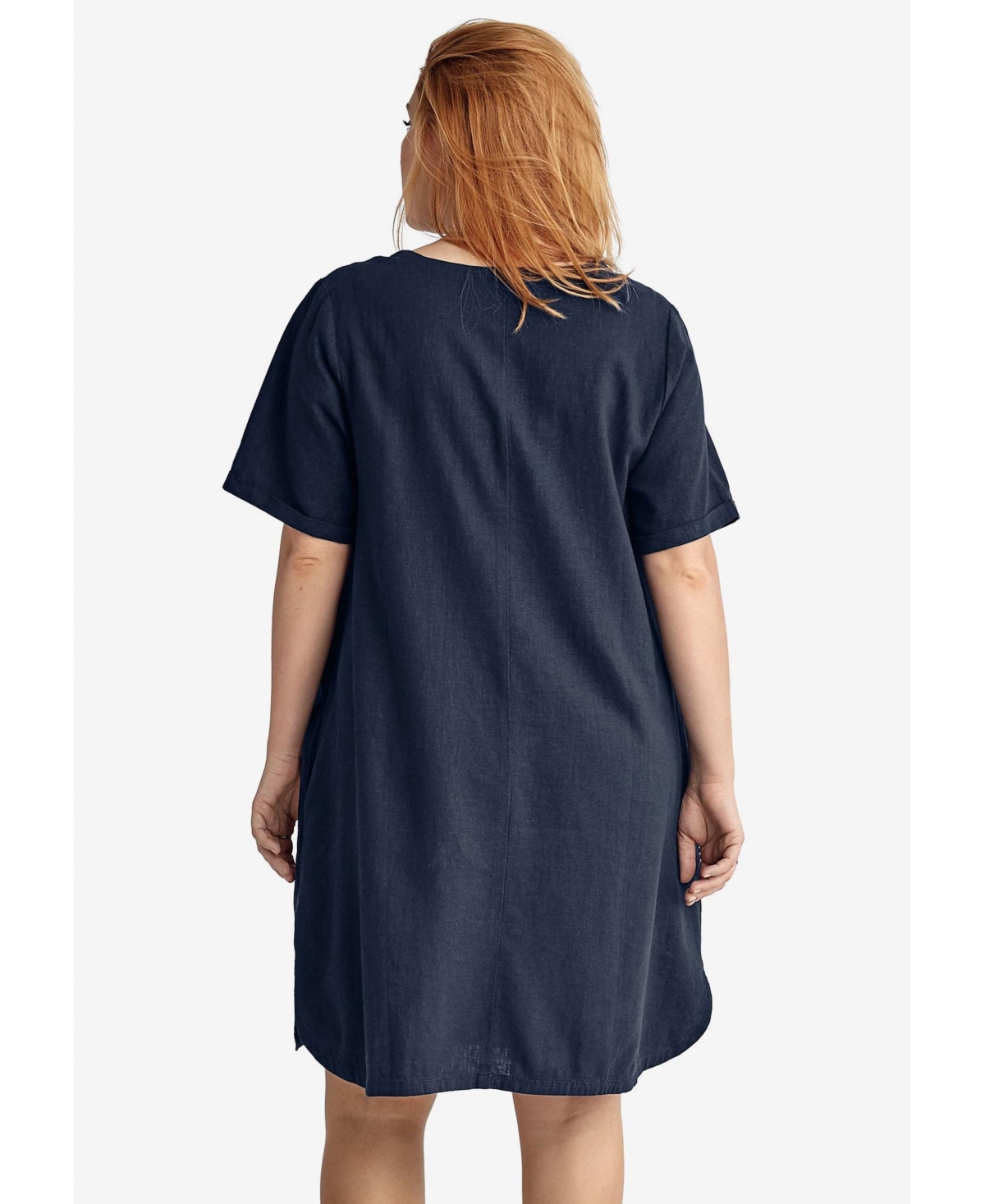 ellos Women's Linen-Blend A-Line Dress