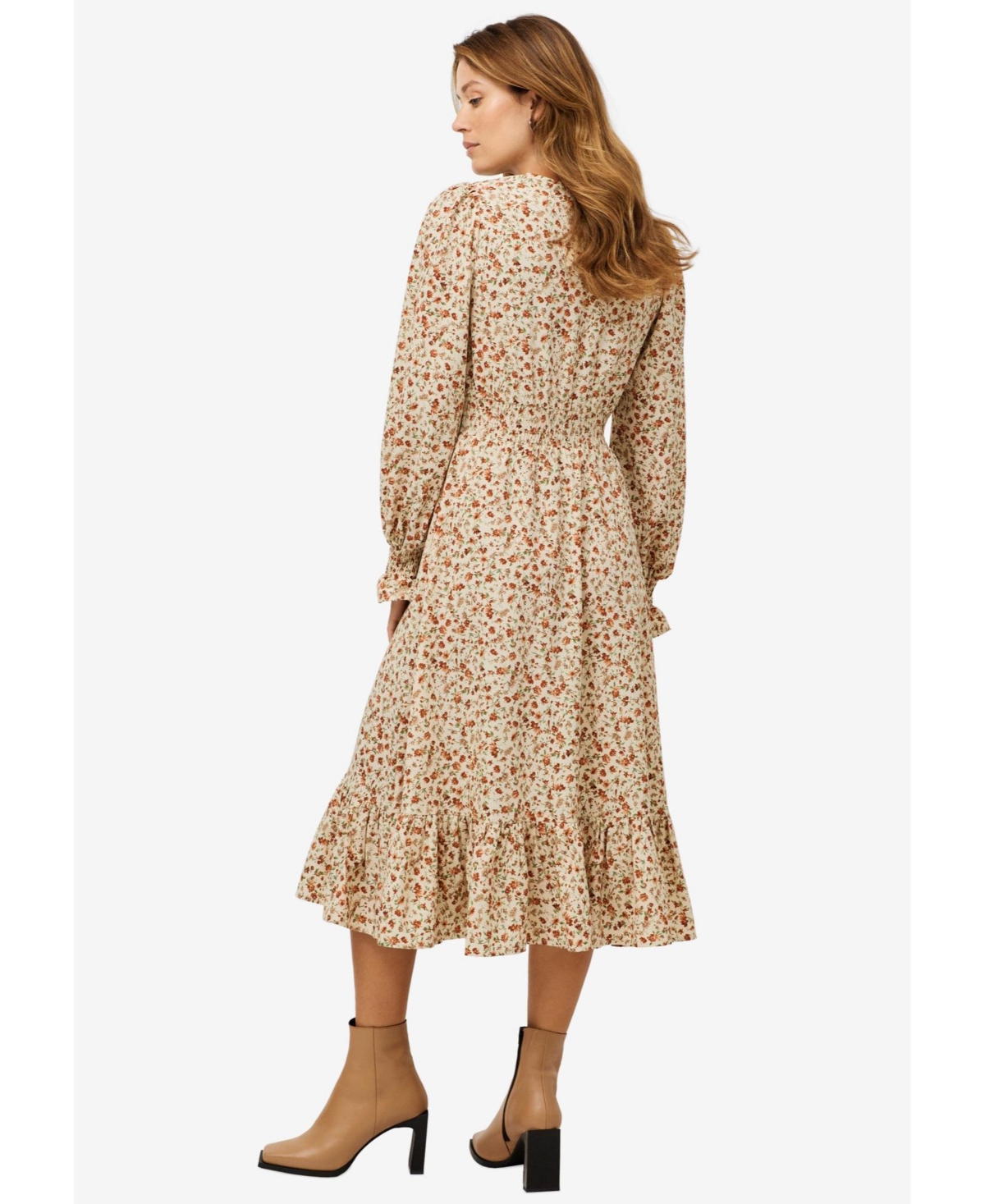 ellos Women's Smocked Waist Midi Dress