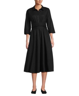 Women's Poplin Midi Wrap Front Dress